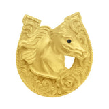 Horse In A Horse Shoe w/ A Rose Knob Right