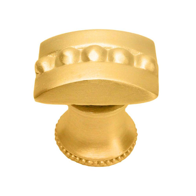 Carpe Diem Hardware - Beaded Center Rectangle Knob With Flared Foot - Gilded Mercury