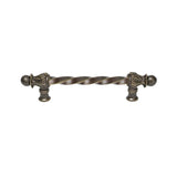 Carpe Diem Hardware - Acanthus 6'' O.C. (Approx.) With 3/8'' Twist Bar Long Pull Romanesque Style In Antique Brass. - Antique Brass