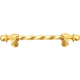 Carpe Diem Hardware - Acanthus 6'' O.C. (Approx.) With 3/8'' Twist Bar Long Pull Romanesque Style In Gilded Mercury. - Gilded Mercury