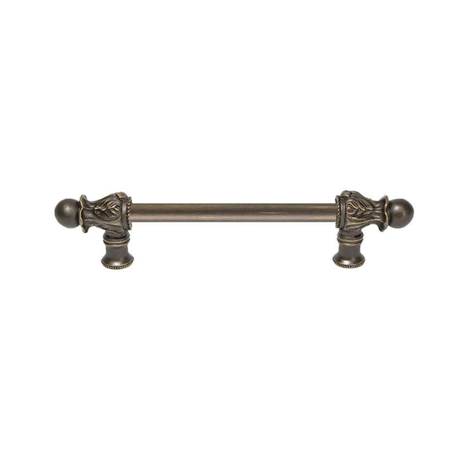 Carpe Diem Hardware - Acanthus 6'' O.C. (Approx.) With 1/2'' Smooth Bar Long Pull Romanesque Style In Antique Brass. - Antique Brass
