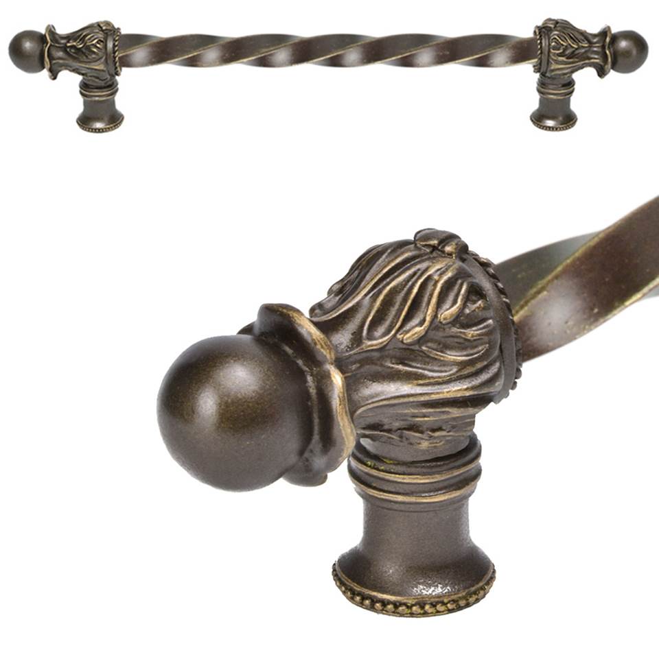 Acanthus 9'' O.C. (Approx.) With 3/8'' Twist Bar Long Pull Romanesque Style