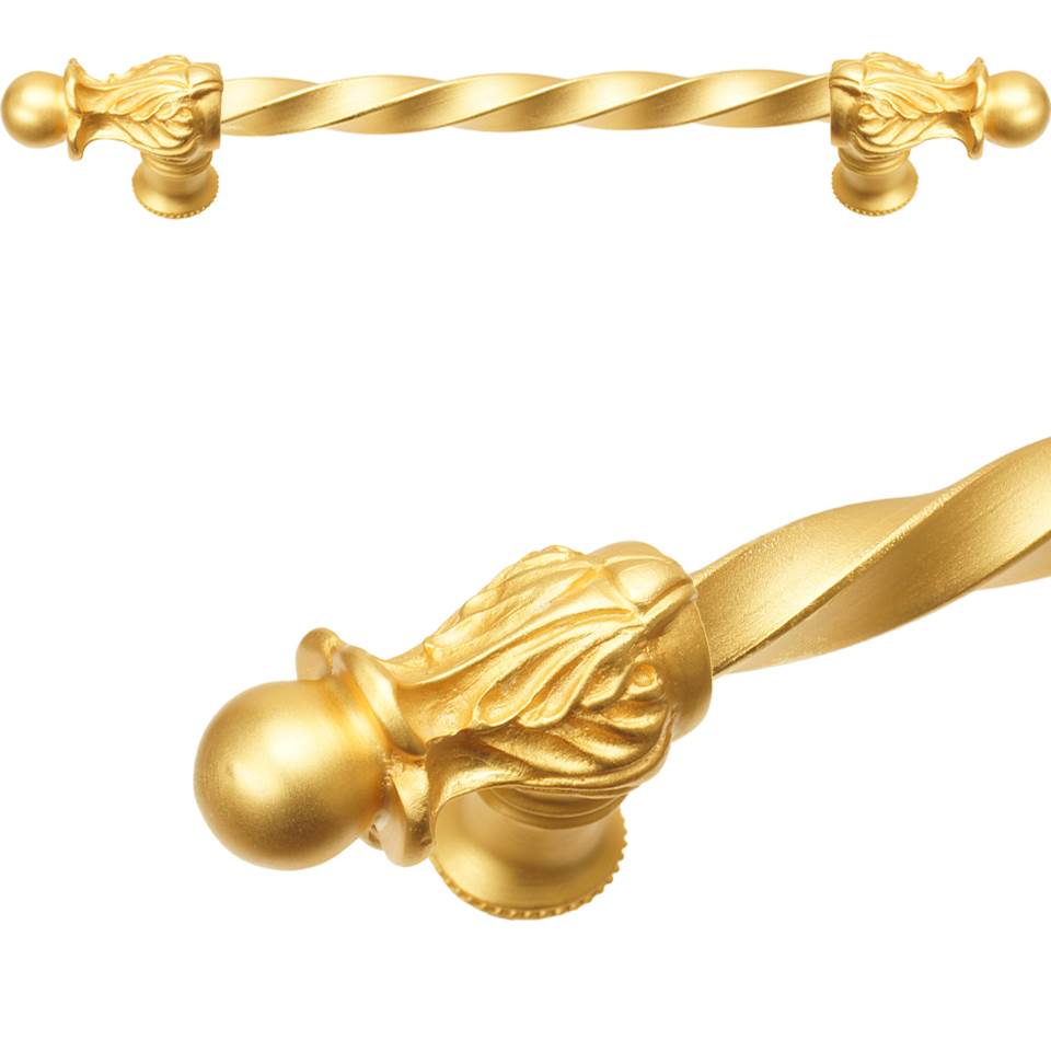 Acanthus 9'' O.C. (Approx.) With 3/8'' Twist Bar Long Pull Romanesque Style
