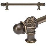 Acanthus 9'' O.C. {Approx.} w/ 1/2'' Round Smooth Bar Long Pull Romanesque Style