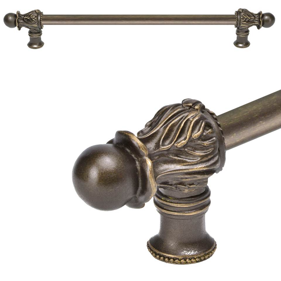 Acanthus 12'' O.C. {Approx.} w/ 1/2'' Round Smooth Bar Long Pull Romanesque Style