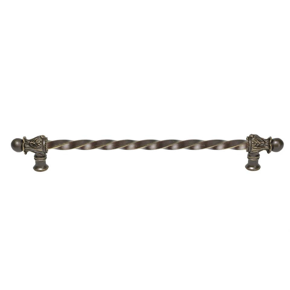 Carpe Diem Hardware - Acanthus 18'' O.C. (Approx.) With 3/8'' Twist Bar Long Pull Romanesque Style In Antique Brass. - Antique Brass