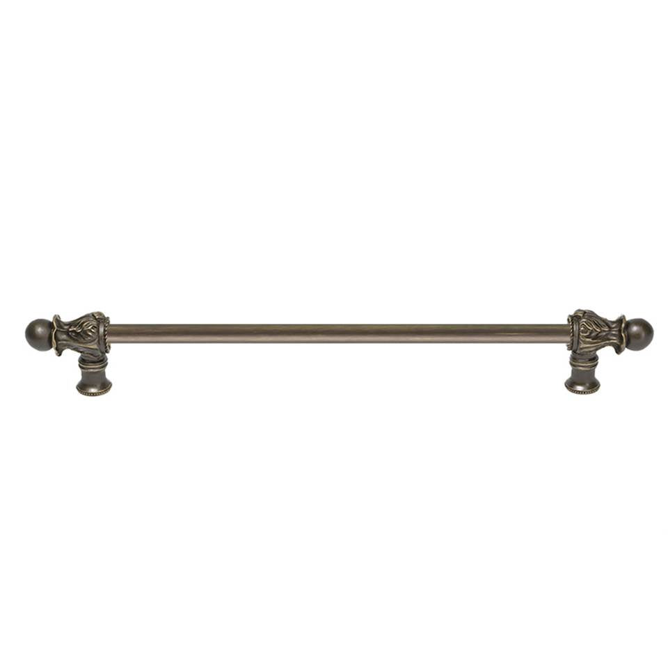 Carpe Diem Hardware - Acanthus 18'' O.C. (Approx.) With 1/2'' Smooth Bar Long Pull Romanesque Style In Antique Brass. - Antique Brass