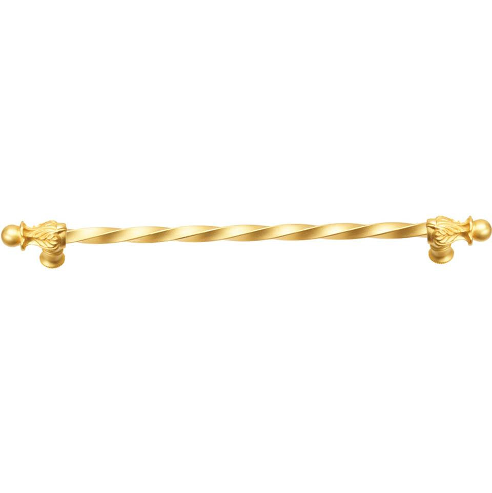 Carpe Diem Hardware - Acanthus 22'' O.C. (Approx.) With 3/8'' Twist Bar Long Pull Romanesque Style In Gilded Mercury. - Gilded Mercury