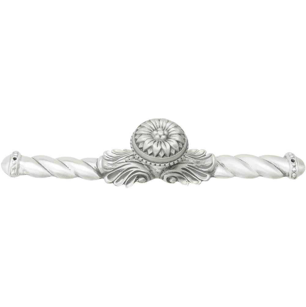 Carpe Diem Hardware - Acanthus Large Knob With Flared Foot Rosette Style With Large Backplate In Satin. - Satin