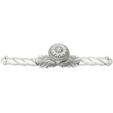 Carpe Diem Hardware - Acanthus Large Knob With Flared Foot Rosette Style With Large Backplate In Satin. - Satin