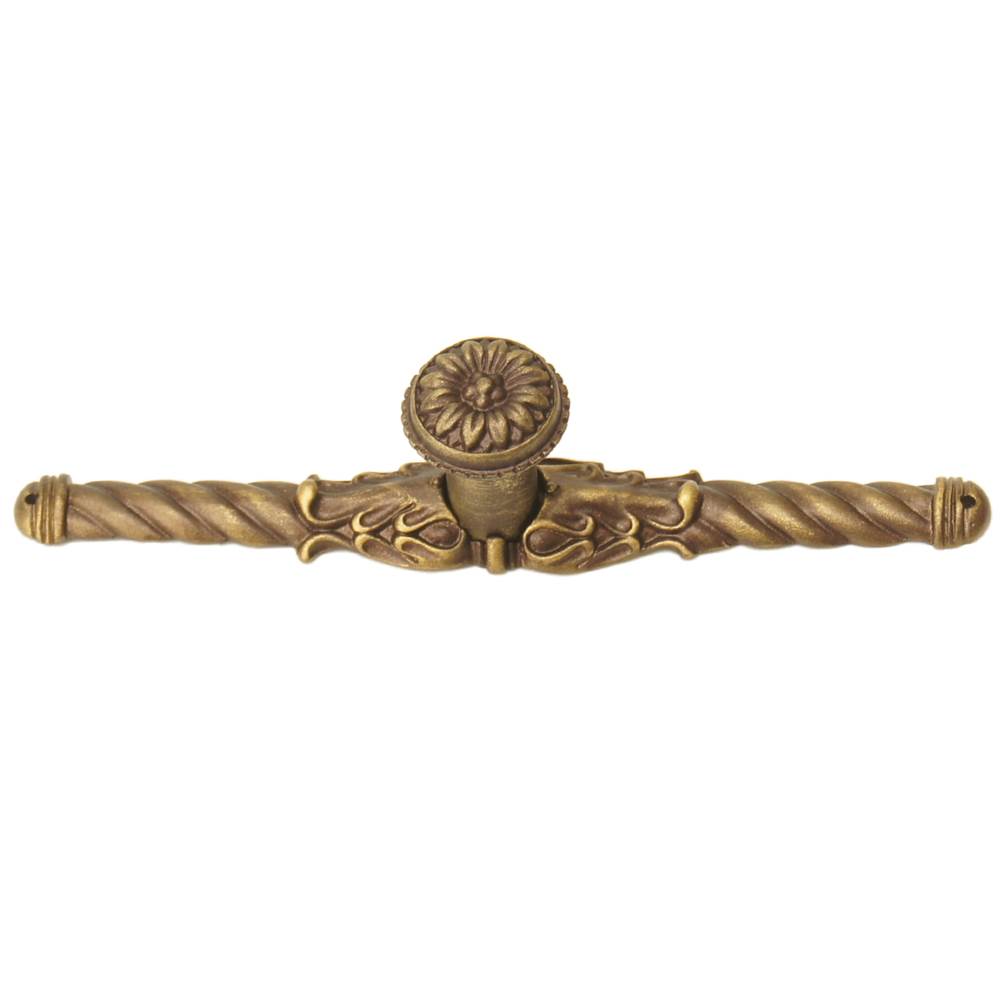 Carpe Diem Hardware - Carpe Diem 831838-3 Acanthus Antique Brass Small Knob Rosette Style W/ Rope Large Back Plate - Antique Brass
