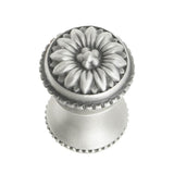 Carpe Diem Hardware - Acanthus Small Knob With Flared Foot Rosette Style In Chalice. - Satin