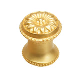 Carpe Diem Hardware - Acanthus Small Knob With Flared Foot Rosette Style In Antique Brass. - Gilded Mercury