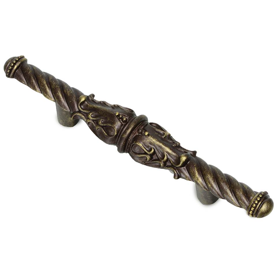 Carpe Diem Hardware - Acanthus 3'' O.C. Pull Romanesque Style In Satin. - Antique Brass