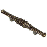 Carpe Diem Hardware - Acanthus 3'' O.C. Pull Romanesque Style In Satin. - Antique Brass