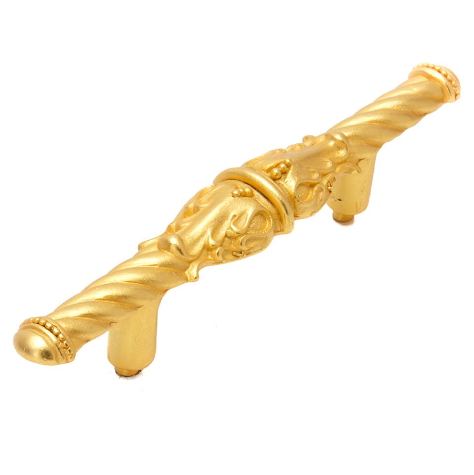 Carpe Diem Hardware - Acanthus 3'' O.C. Pull Romanesque Style In Antique Brass. - Gilded Mercury