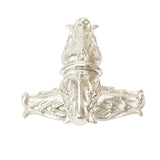 Carpe Diem Hardware - Carpe Diem 836839-24 Acanthus Platinum Leave Large Knob W/ Rope Small Back Plate Romanesque Style - Platinum