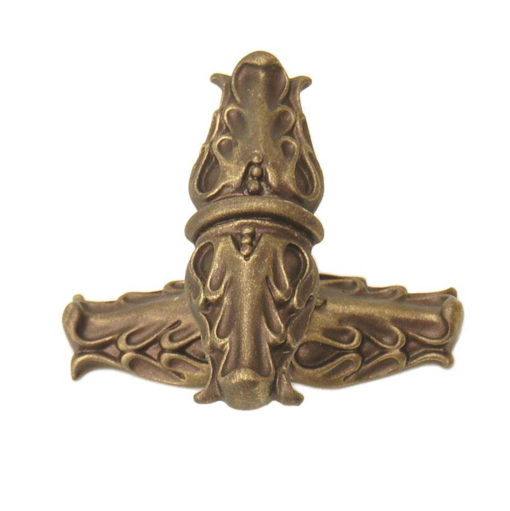 Carpe Diem Hardware - Carpe Diem 836839-3 Acanthus Antique Brass Leave Large Knob W/ Rope Small Back Plate Romanesque Style - Antique Brass