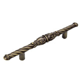 Carpe Diem Hardware - Acanthus 4'' O.C. Pull Romanesque Style In Satin. - Antique Brass