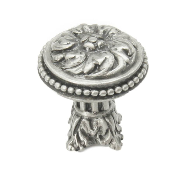 Carpe Diem Hardware - Acanthus & Beaded Large Knob w/ Column Base Rosette Style - Chrysalis