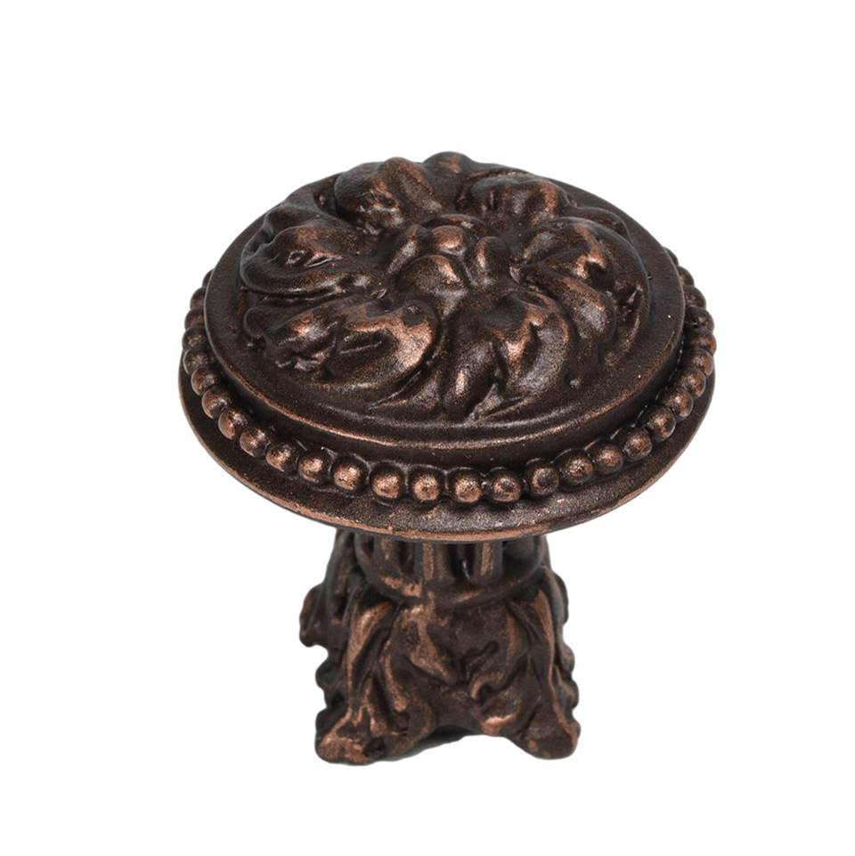 Acanthus & Beaded Large Knob w/ Column Base Rosette Style