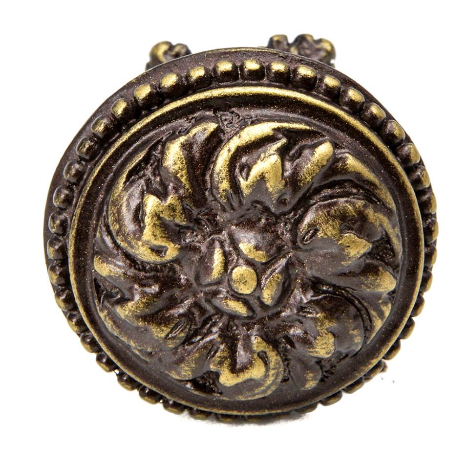 Acanthus & Beaded Large Knob w/ Column Base Rosette Style