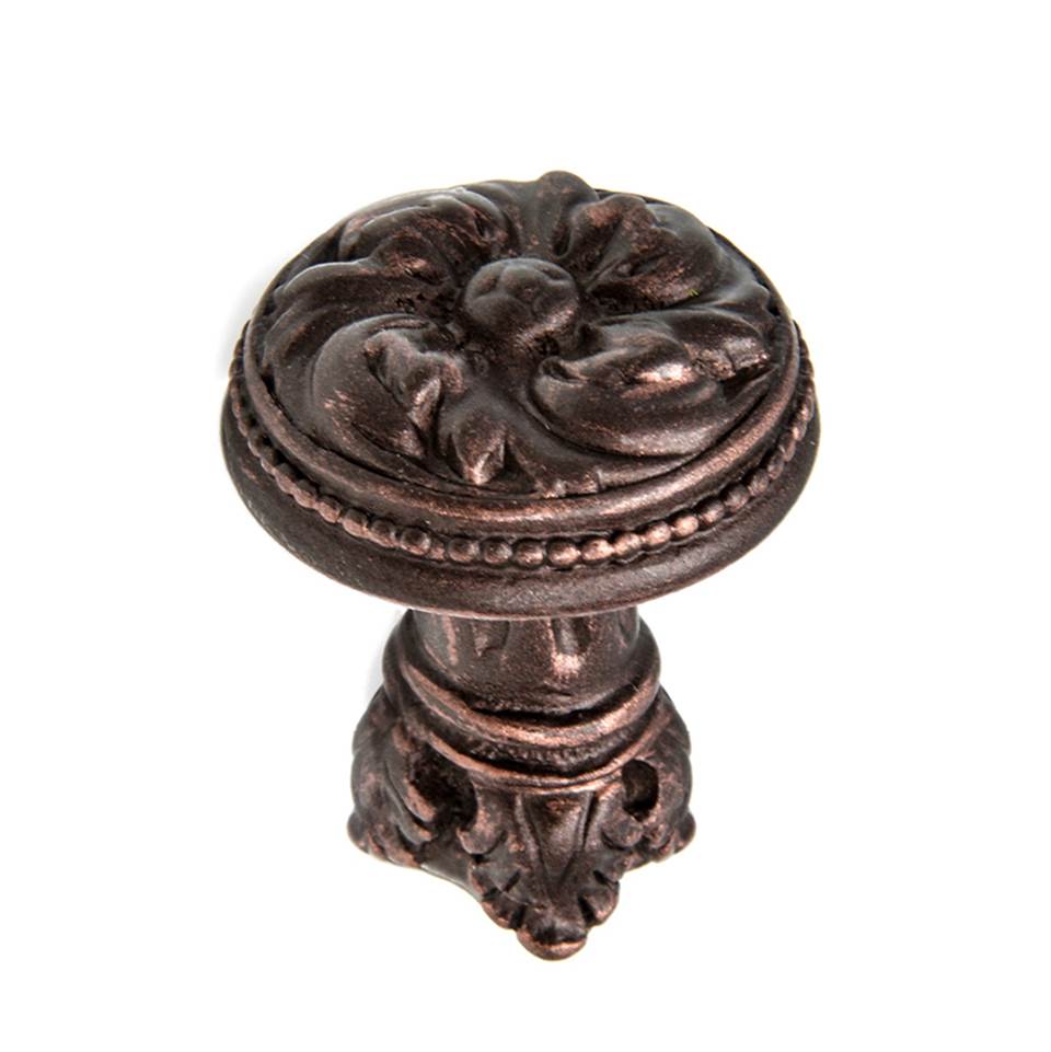 Carpe Diem Hardware - Acanthus and Beaded Knob With Column Base Rosette Style - Oil Rubbed Bronze