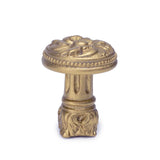 Carpe Diem Hardware - Acanthus and Beaded Medium Knob With Column Base Rosette Style In Soft Gold. - Soft Gold