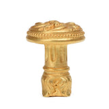 Carpe Diem Hardware - Acanthus and Beaded Medium Knob With Column Base Rosette Style In Gilded Mercury. - Gilded Mercury