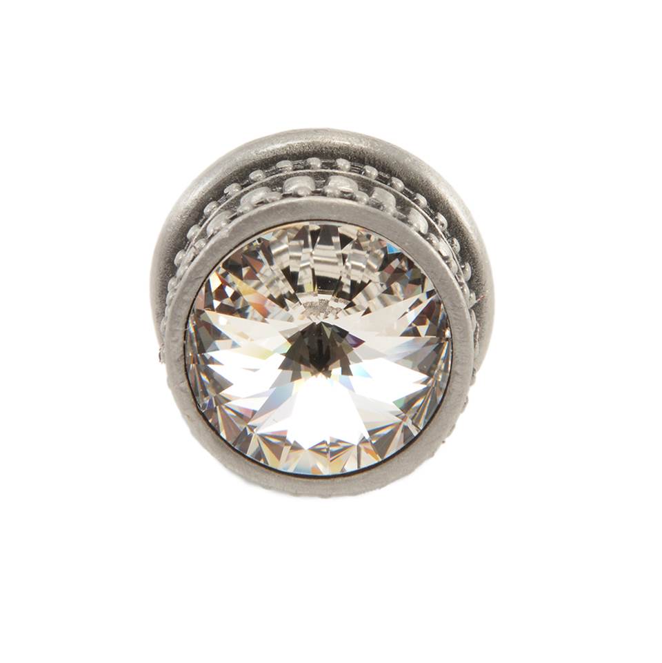 Cache Medium Round Knob With An 18Mm Swarovski Clear Crystals