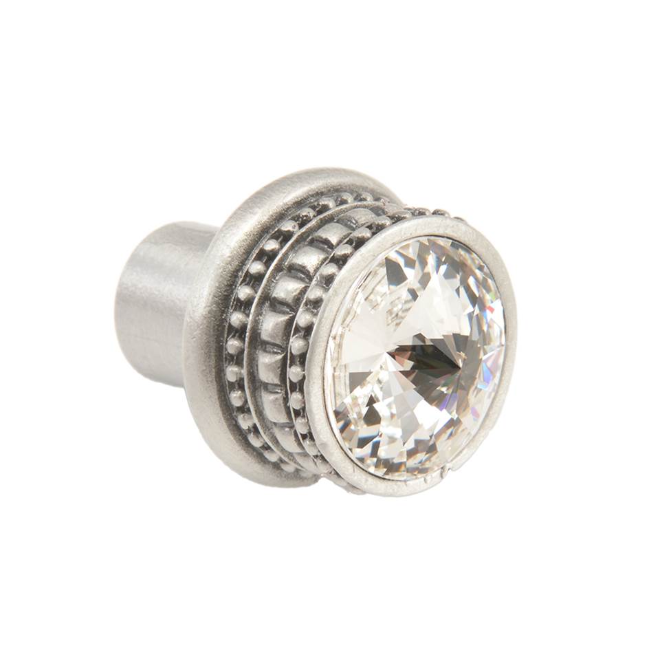 Cache Medium Round Knob With An 18Mm Swarovski Clear Crystals