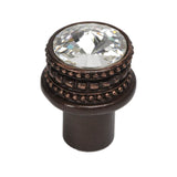 Carpe Diem Hardware - Cache Medium Round Knob With An 18Mm Swarovski Clear Crystals - Oil Rubbed Bronze