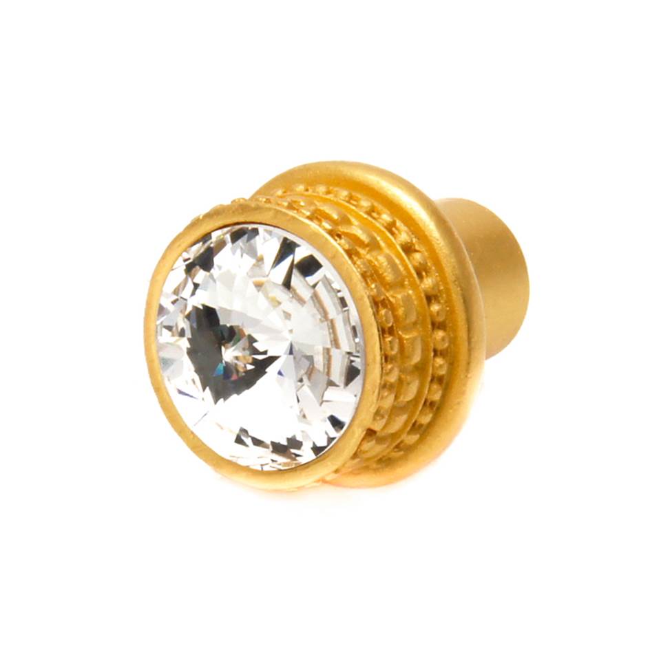 Cache Medium Round Knob With An 18Mm Swarovski Clear Crystals