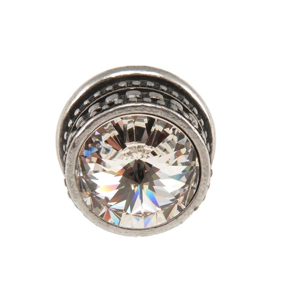 Cache Medium Round Knob With An 18Mm Swarovski Clear Crystals