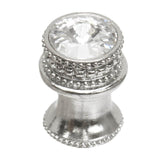 Carpe Diem Hardware - Cache Medium Round Knob With Flared Foot With An 18Mm Swarovski Clear Crystal In Platinum. - Platinum