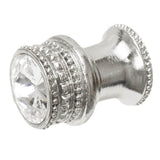 Cache Medium Round Knob With Flared Foot With An 18Mm Swarovski Clear Crystal In Satin.