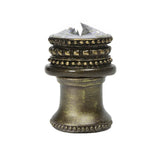Carpe Diem Hardware - Cache Medium Round Knob w/ Flared Foot w/ An 18Mm Swarovski Crystal - Antique Brass
