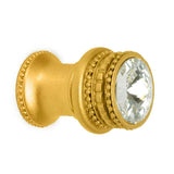 Cache Medium Round Knob With Flared Foot With An 18Mm Swarovski Clear Crystal In Satin.