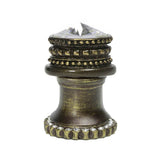 Carpe Diem Hardware - Cache Medium Round Knob With Halo Platform With 24 Swarovski Clear Crystals - Antique Brass