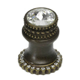 Cache Medium Round Knob With Halo Platform With 24 Swarovski Clear Crystals