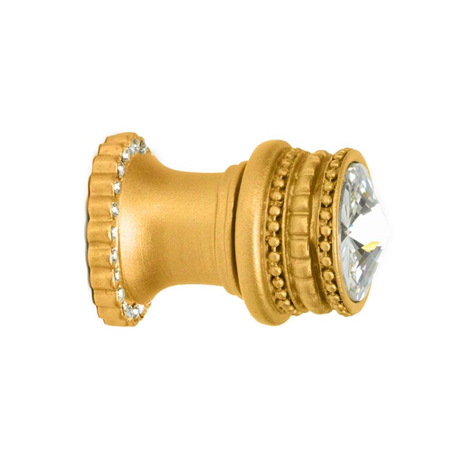Cache Medium Round Knob With Halo Platform With 24 Swarovski Clear Crystals