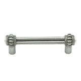 Carpe Diem Hardware - Cache Double 3'' O.C. Pull With 2 Rivoli Swarovski Clear Crystals - Satin