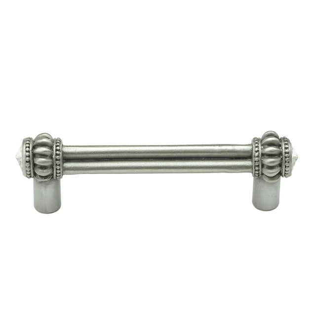 Carpe Diem Hardware - Cache Double 3'' O.C. Pull w/ 2 Rivoli Swarovski Crystals - Soft Gold