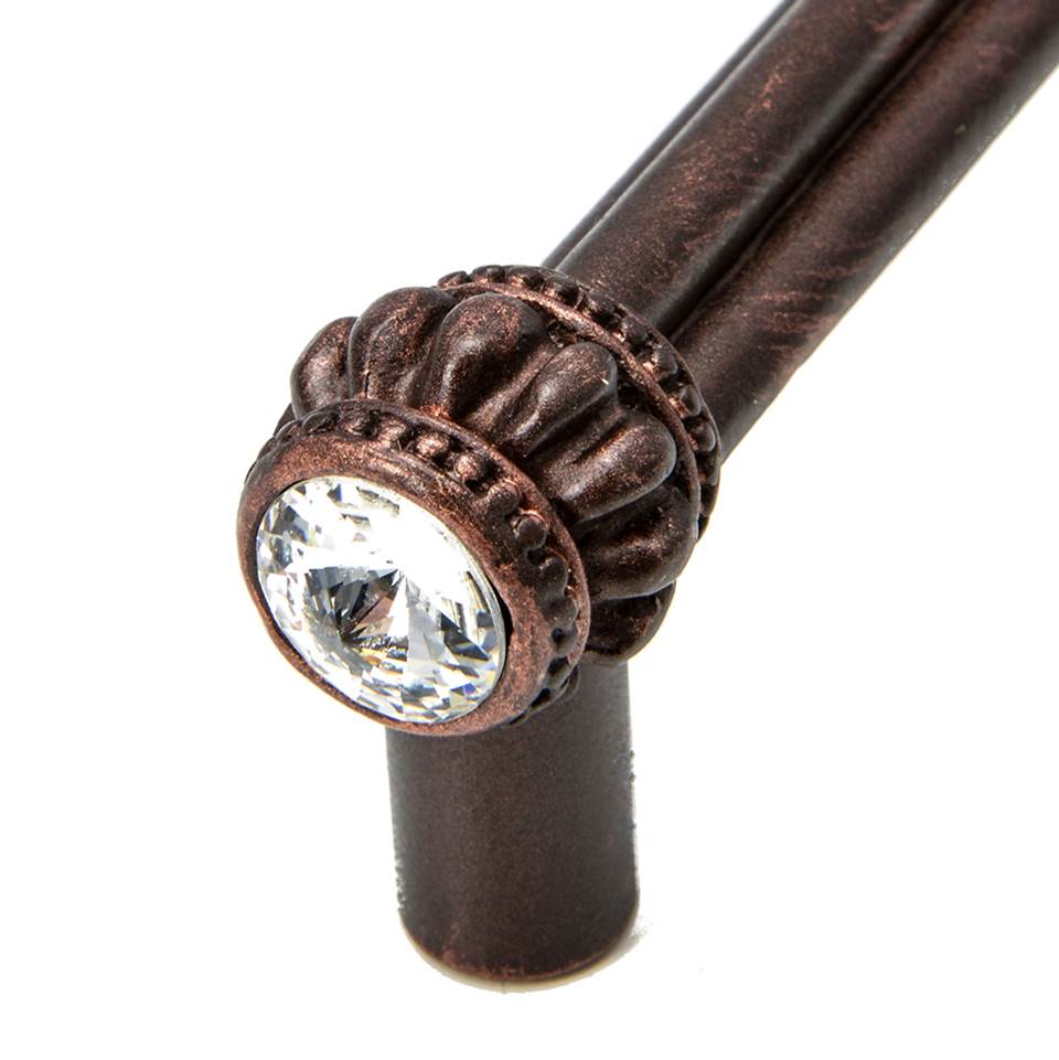 Cache Double 3'' O.C. Pull With 2 Rivoli Swarovski Clear Crystals