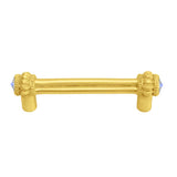 Carpe Diem Hardware - Cache Double 3'' O.C. Pull With 2 Rivoli Swarovski Aurore Boreale Crystals - Gilded Mercury