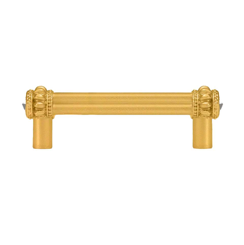 Carpe Diem Hardware - Cache Double 3'' O.C. Pull w/ 2 Rivoli Swarovski Crystals - Gilded Mercury