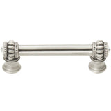 Carpe Diem Hardware - Cache Double 3'' O.C. Pull With Flared Foot With 2 Rivoli Swarovski Clear Crystals In Satin. - Satin