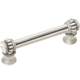 Cache Double 3'' O.C. Pull With Flared Foot With 2 Rivoli Swarovski Clear Crystals In Satin.