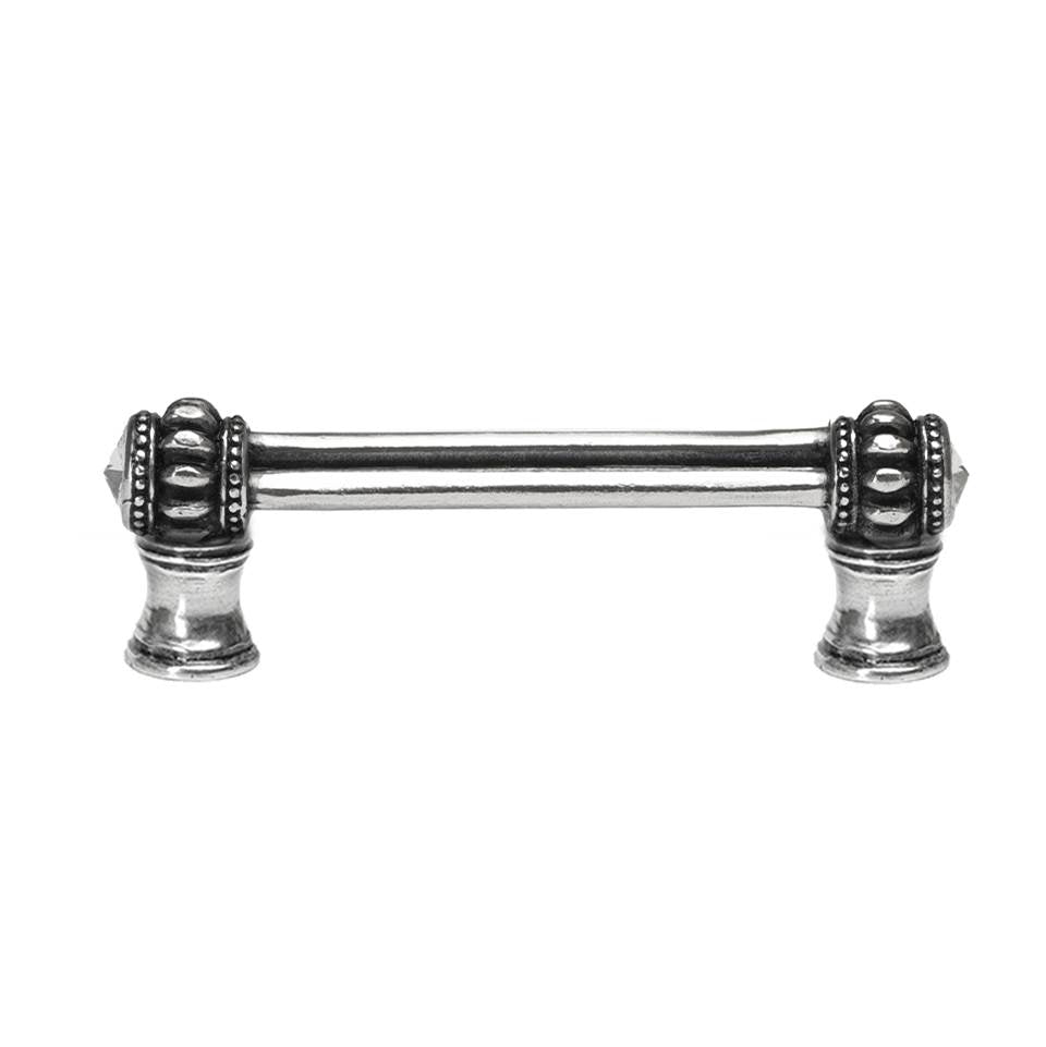 Carpe Diem Hardware - Cache Double 3'' O.C. Pull With Flared Foot With 2 Rivoli Swarovski Clear Crystals In Chalice. - Chalice