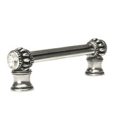 Cache Double 3'' O.C. Pull With Flared Foot With 2 Rivoli Swarovski Clear Crystals In Satin.